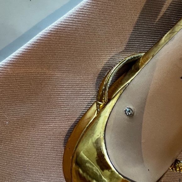 Stuart Weitzman • sky high gold strappy stiletto sandals • 40 - Picture 10 of 16